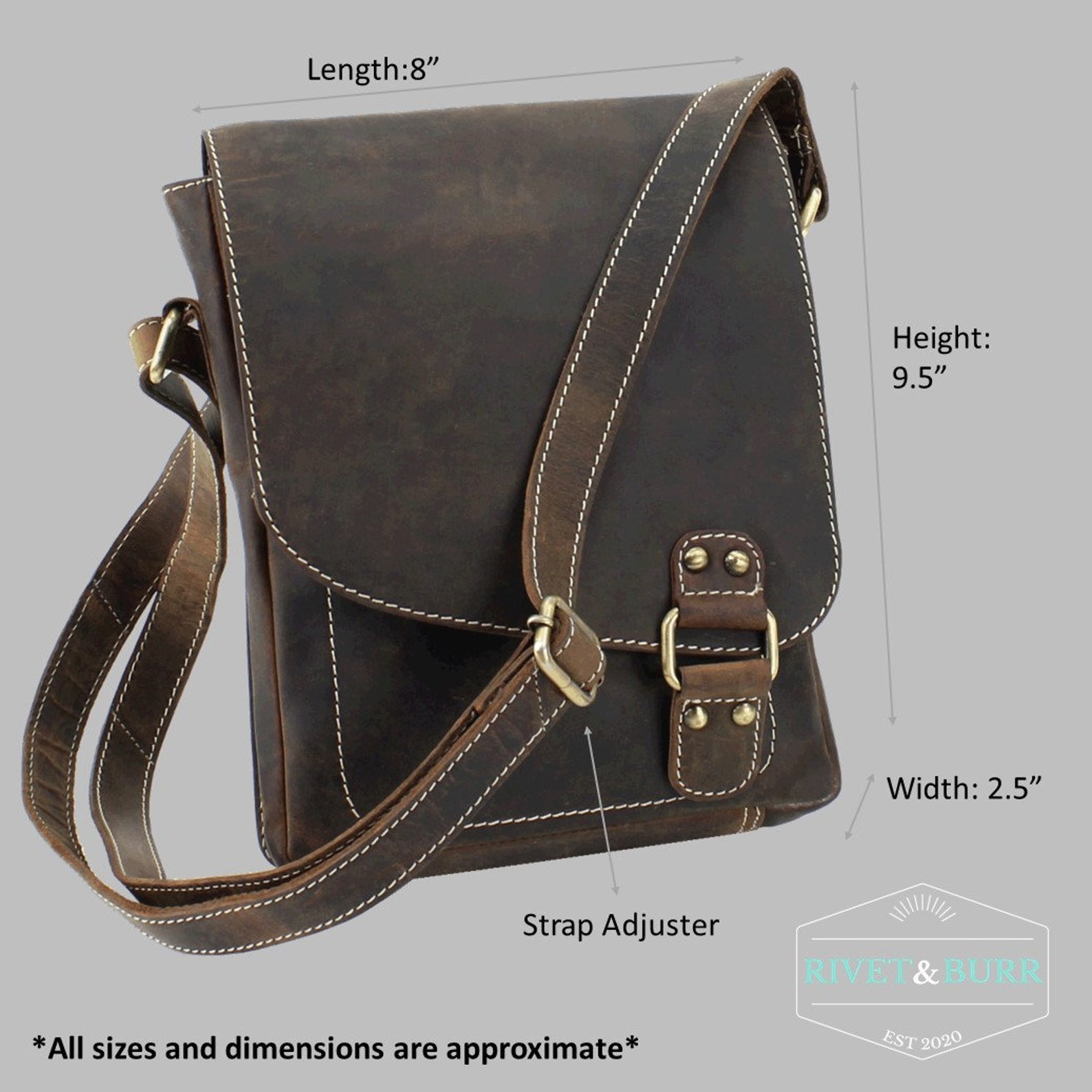 Distressed Brown Leather Flap Over Crossbody Bag Small - Etsy