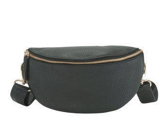 Leather Half Moon Fanny Pack with Removable Strap