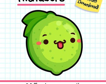 Lime PNGTuber, Kawaii Food Vtuber Model for Twitch Streamers