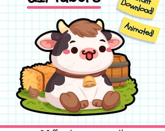 Giftuber Cow, Veadotube Reactive Vtuber Model for Twitch Streamers