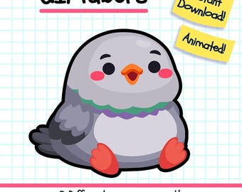 Giftuber Pigeon, Veadotube Reactive Vtuber Model for Twitch Streamers
