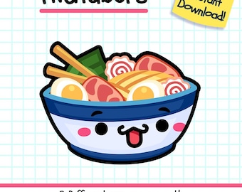 Noodle PNGTuber, Kawaii Ramen Vtuber Model for Twitch Streamers