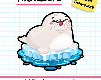 Seal PNGTuber, Kawaii Animal Vtuber Model for Twitch Streamers