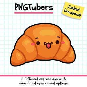 Croissant PNGTuber, Kawaii Food Vtuber Model for Twitch Streamers