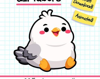 Giftuber Seagull, Veadotube Reactive Vtuber Model for Twitch Streamers