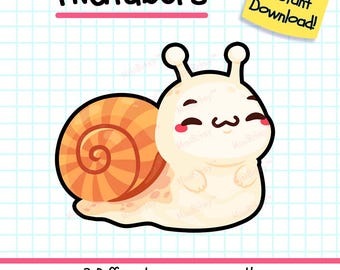 Snail PNGTuber, Kawaii Animal Vtuber Model for Twitch Streamers