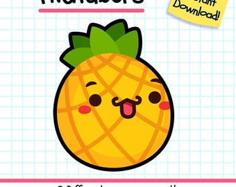 Pineapple PNGTuber, Kawaii Food Vtuber Model for Twitch Streamers