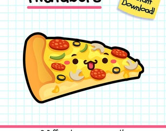 PNGTuber de pizza, modelo Vtuber de comida callejera kawaii para streamers de Twitch