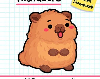 Capybara PNGTuber, Kawaii Animal Vtuber Model for Twitch Streamers