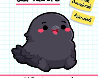Giftuber Crow, Veadotube Reactive Vtuber Model for Twitch Streamers