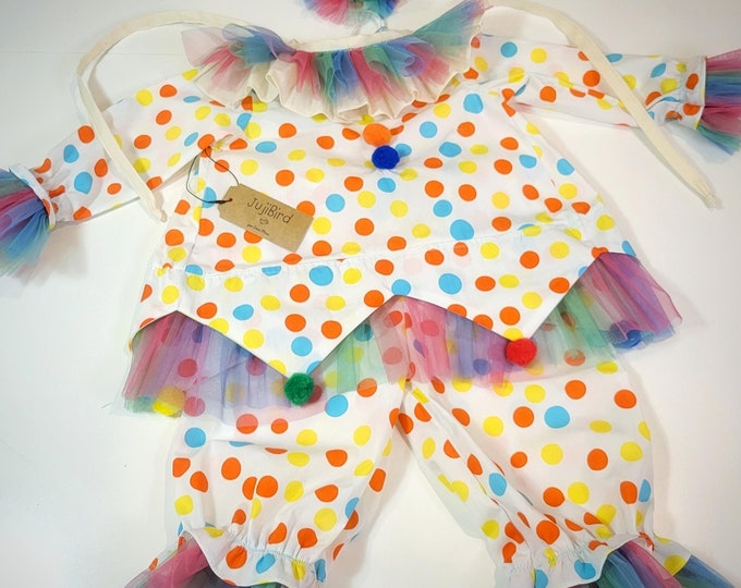 DOTS ~ kids clown costume outfit polka dot baby boy girl unisex MADE to ORDER