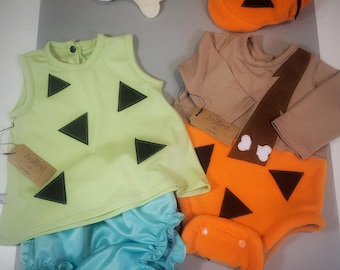 Pebbles or Bam Bam kids outfit, Flintstones costume for baby of toddler unisex MADE to ORDER
