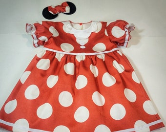 MINNIE ~ polka dot dress baby girl toddler mouse costume MADE to ORDER