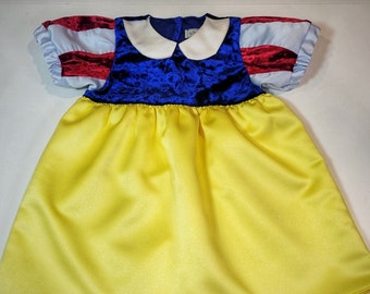 SNOW WHITE ~ princess dress for baby girl or toddler costume handmade to ORDER