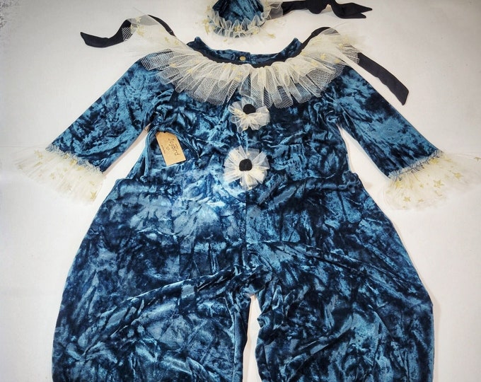 BLUE VELVET ~  kids unisex circus costume boy or girl outfit made TO order