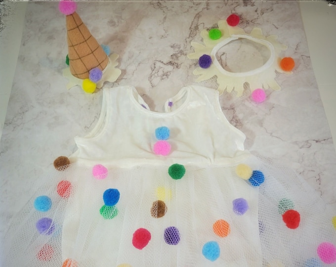 FUNFETTI ~ baby girl dress ice cream costume outfit MADE to ORDER