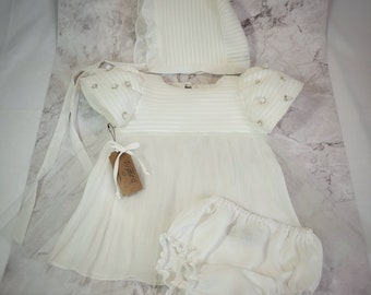 PEARL ~  baby or toddler girl white ceremony dress outfit MADE to ORDER