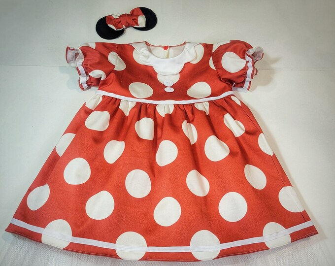 MINNIE ~ polka dot dress baby girl toddler mouse costume MADE to ORDER