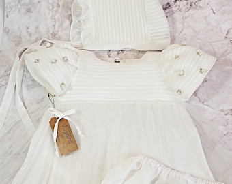 PEARL ~  baby or toddler girl white ceremony dress outfit MADE to ORDER