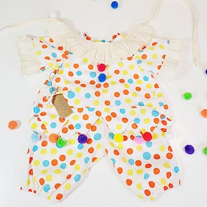 Polka Dot Clown Halloween Kostüm: Baby, Kleinkind Junge oder Mädchen Geburtstag Handmade Party Outfit