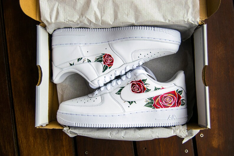 Nike Air Force 1 Custom Roses | Etsy UK