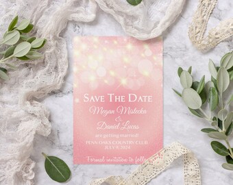 Download digital - convite bolha rosa e branco, convite, chá de bebê, salve a data, chá de panela