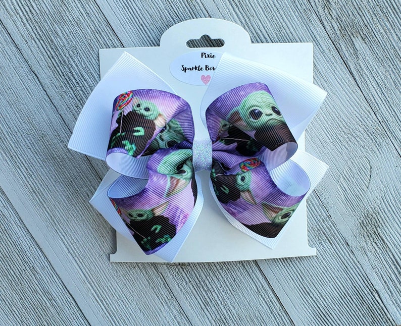 Star Wars Inspired Hairbow Baby Yoda inspired Hairbow Boutique style hairbow