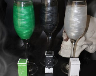 Halloween Shimmer Trio | Glitter For Drinks | Black, Silver & Green | 3 x 4g Bottles | 35 Servings