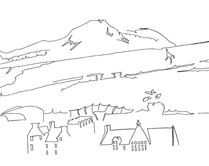 Arthur's Seat & The Crags [Line Drawing]
