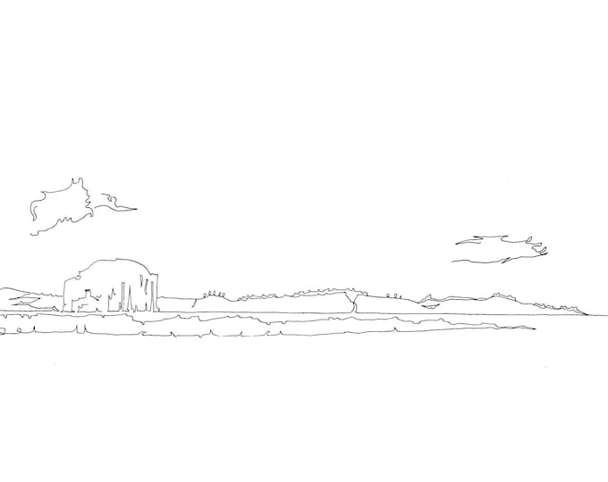 The Bass Rock & The Isle of May [Line Drawing]