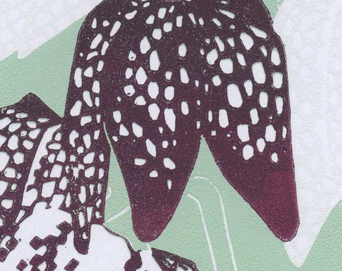 Fritillaria - Linocut Print