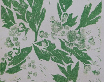Hawthorn Blossom [Small Linocut Print]