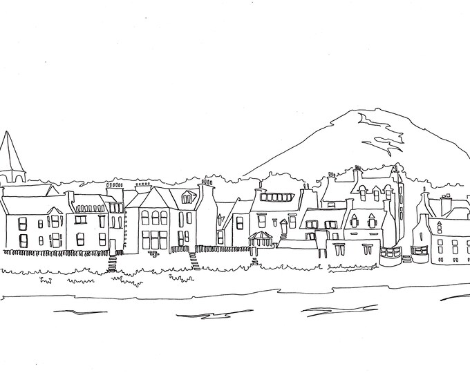 North Berwick - A3 Line Drawing