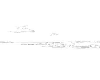 Gullane Bents & The Black Rocks [Line Drawing]