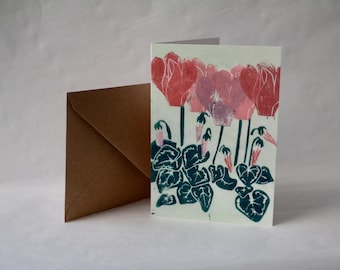 Cyclamen - A6 Greetings Card
