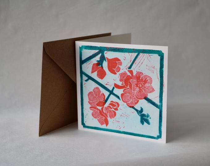 Japonica - Square Greetings Card