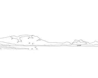 Edinburgh & the Pentlands [Line Drawing]