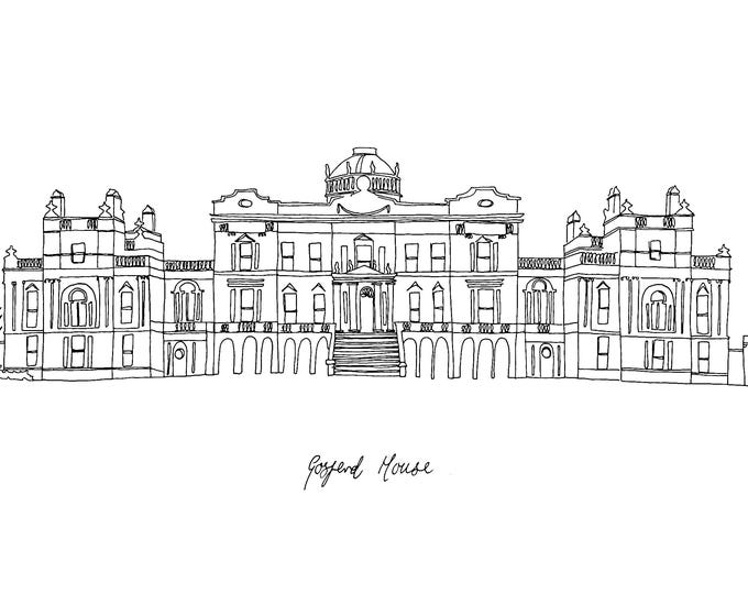 Gosford House - A4 Line Drawing