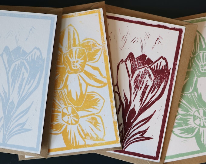 Spring Bulbs Handprinted Cards