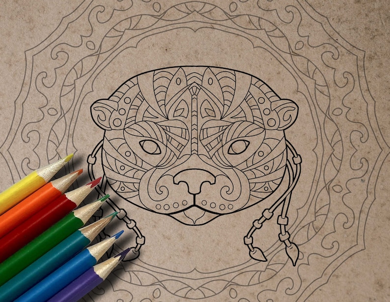 Download Mandala Otter coloring page animal themed mandala coloring ...