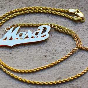 14K Gelbgold Personalisierte benutzerdefinierte Doppelplattenhalskette