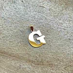 14K Solid Gold English Initial Letter Pendant
