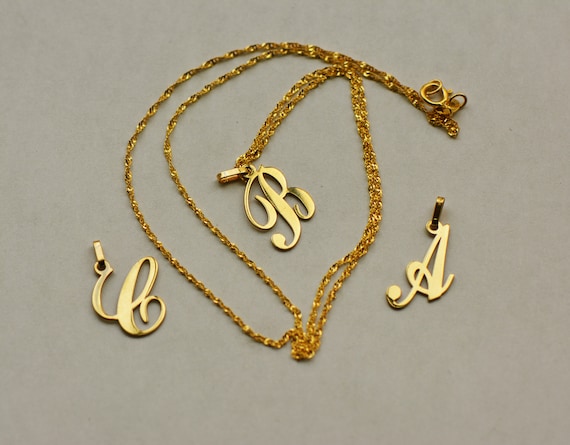 Script custom 2024 letter pendant