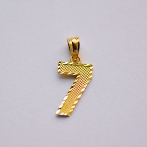 10K Solid Yellow Gold Number Pendant (Necklace charm 0-9)