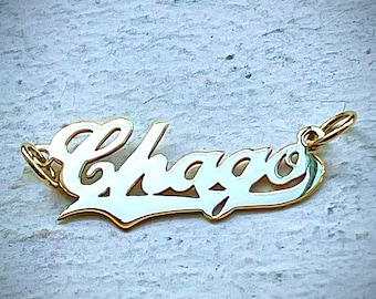14k Authentic Personalized Custom Name Necklace with a special design (Name Only)