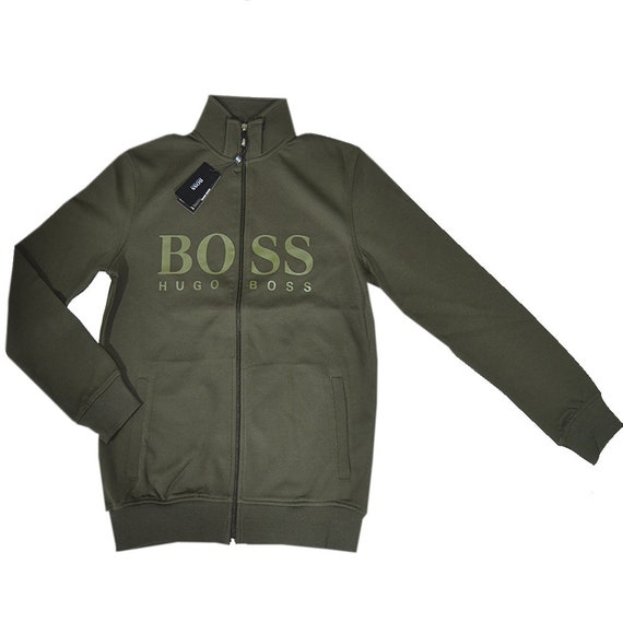 HUGO BOSS Hombres Full Zip Verde Chándal zip Bolsillos Logo | Etsy España