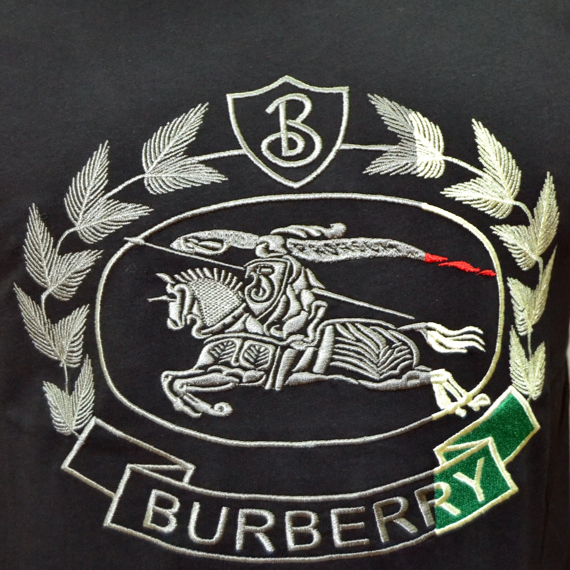 Vintage Burberry Black Embroidered T Shirt Logo Shirt Size XL | Etsy