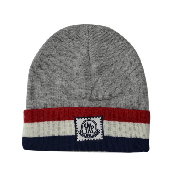 Vintage MONCLER Gray WOOL Beanie Hat