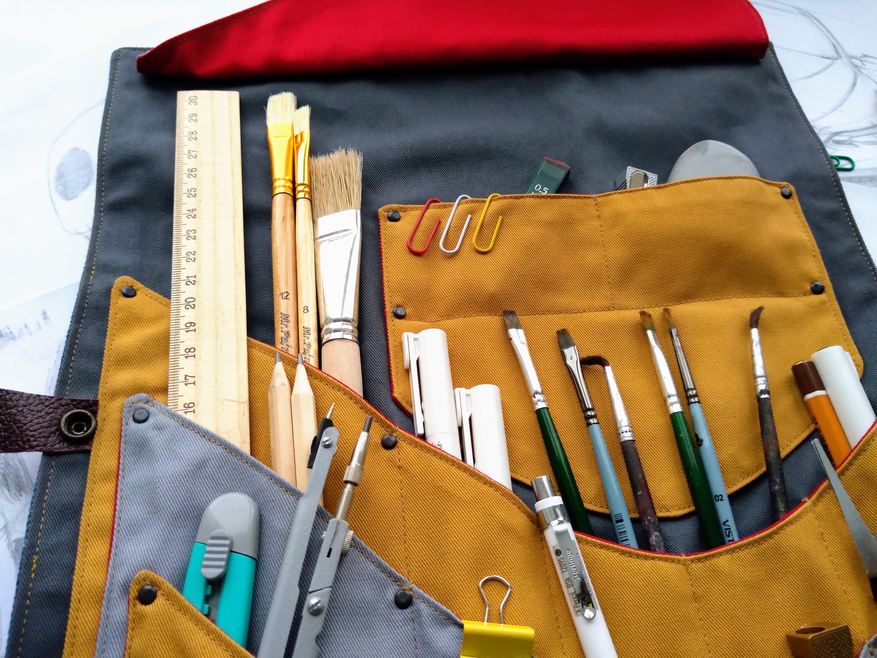 Personalized paint brush roll case paint brush holder artist Etsy