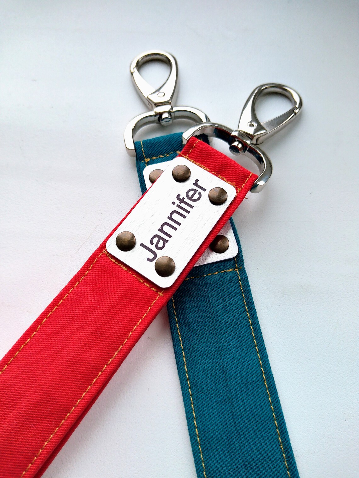 Personalized fabric keychain for gift customized keyring fob Etsy